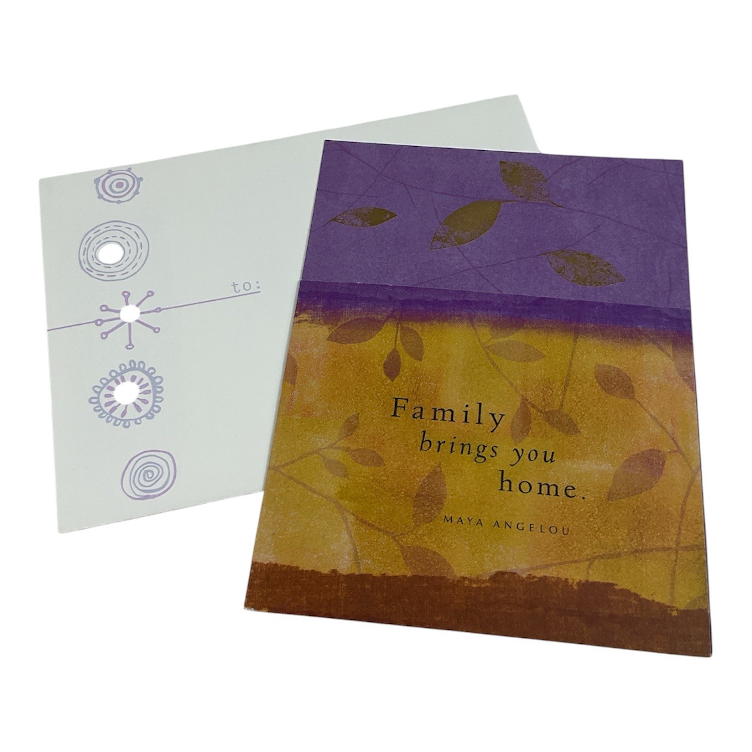 2001 Hallmark Maya Angelou Life Mosaic” Family Brings you home” Greeting Card