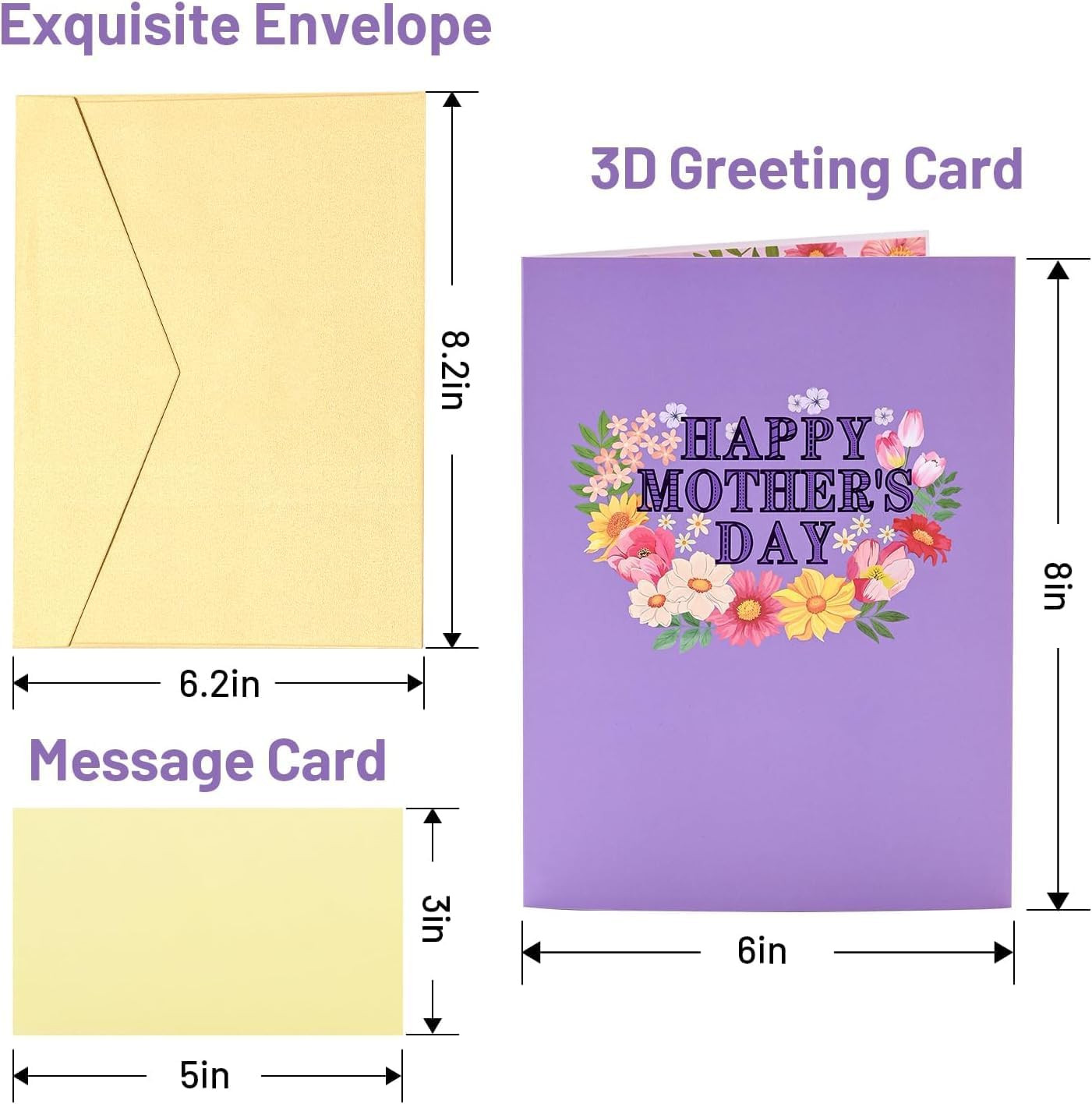3D Happy Mothers Day Pop up Card, Handcrafted – 100% Recycled and Eco-Friendly,