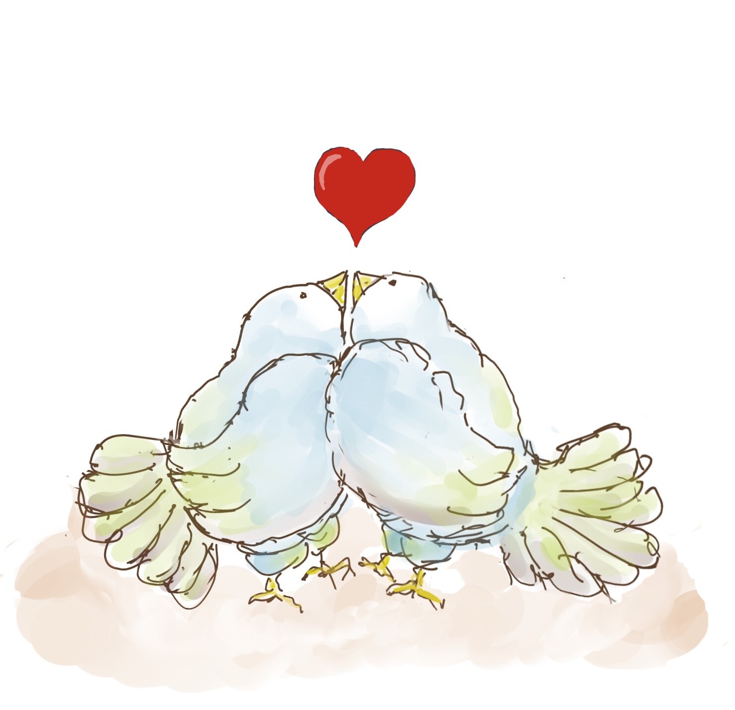 Anniversary card: Turtle Doves
