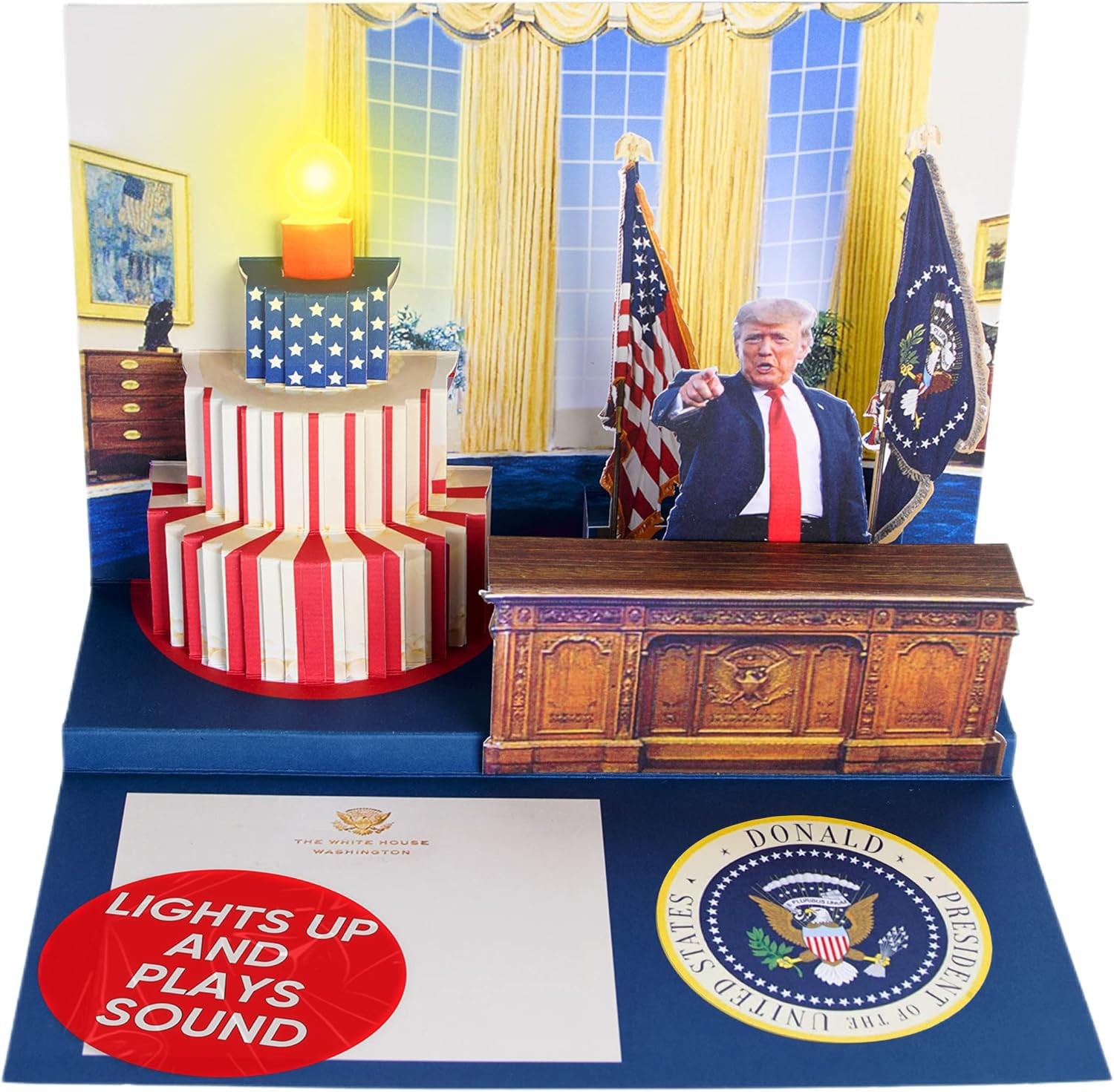 Donald Pop Up Birthday Card with Trump’s Real Voice & Lights – Funny Politica…
