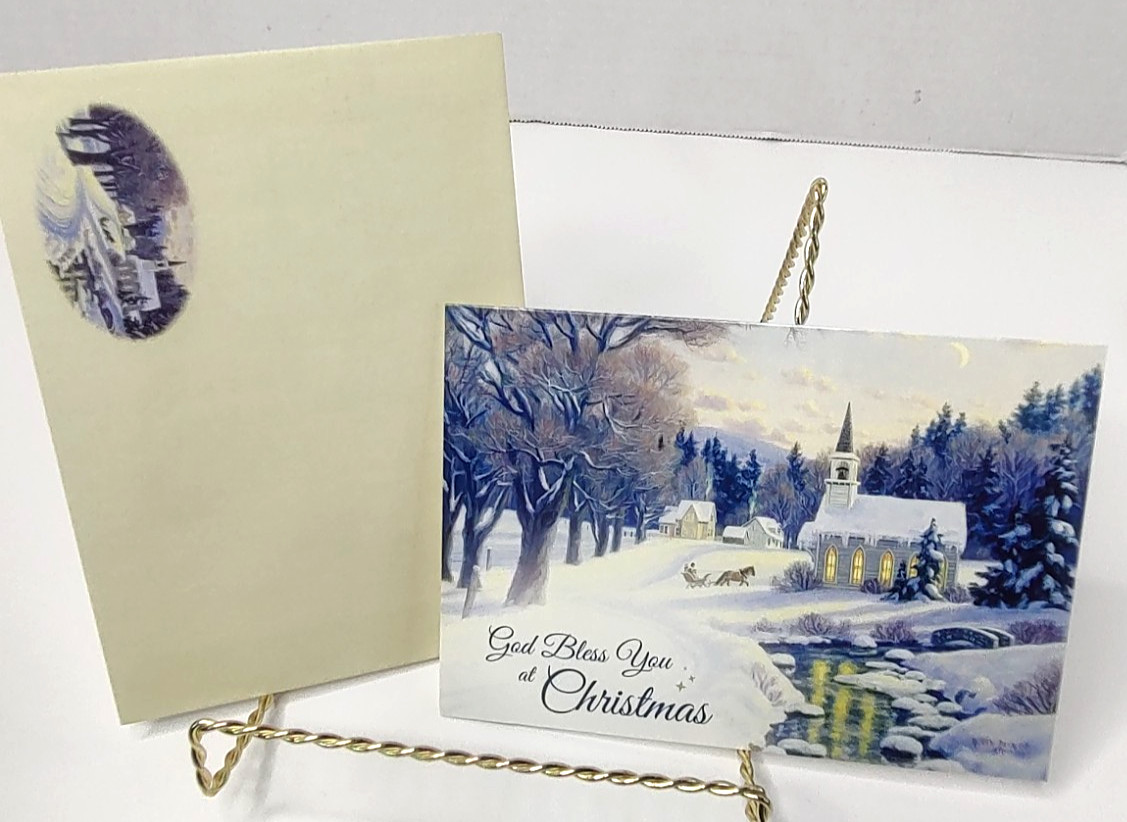 Christmas “Religious “God Bless you at Christmas Greeting Card w/envelope
