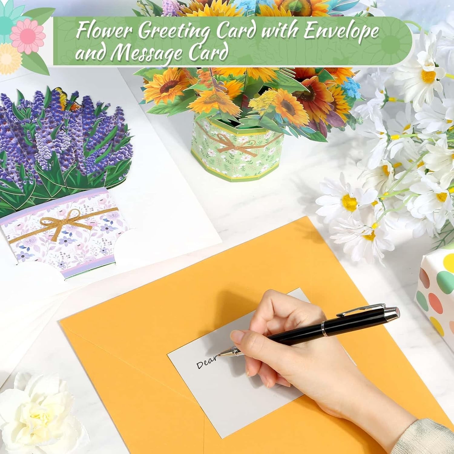 Vibrant 6 Pack Pop-Up Flower Cards: Perfect for Birthdays and Celebrations