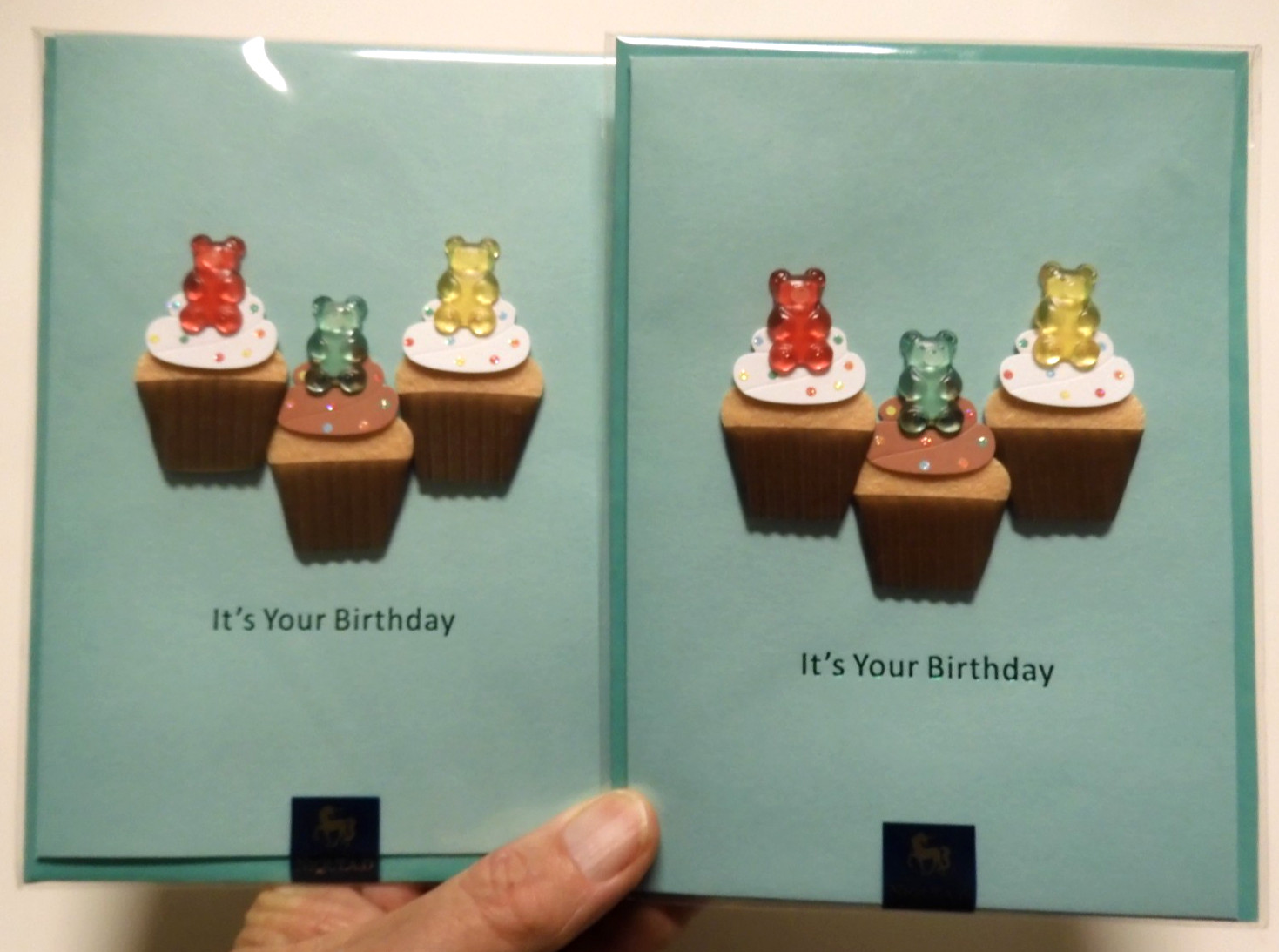 2 Cards Niquea.D High Quality Birthday Cards Gummy Bear Let There Be Cupcakes