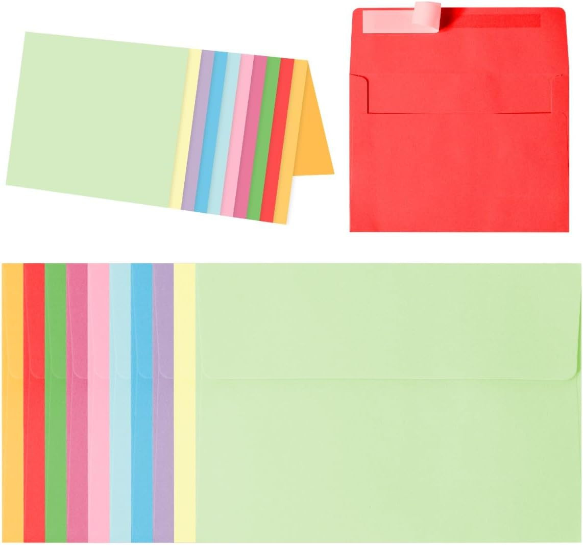 30 Pack A4 Blank Cards with Envelopes, 4×6 Colored Folded Cardstock and Matching