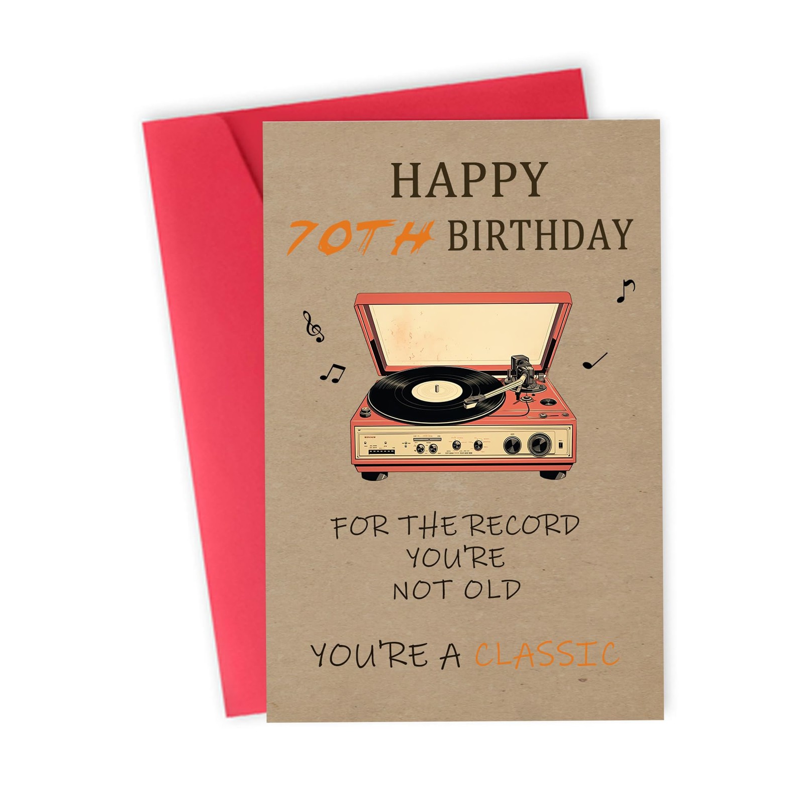 FSSDAS 70th Birthday Cards Gifts for Men Women, 5.3 inches x 8 inches, 004