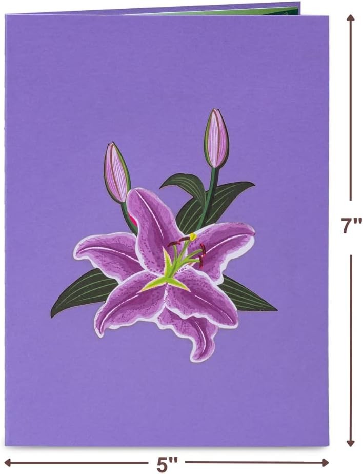 Exquisite 3D Purple Lilies Pop-Up Card for Valentine’s Day & All Occasions