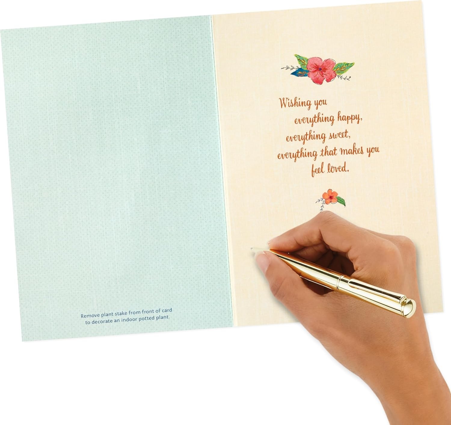 Heartfelt Floral Mother’s Day Card with Reusable Stake & Matching Envelope
