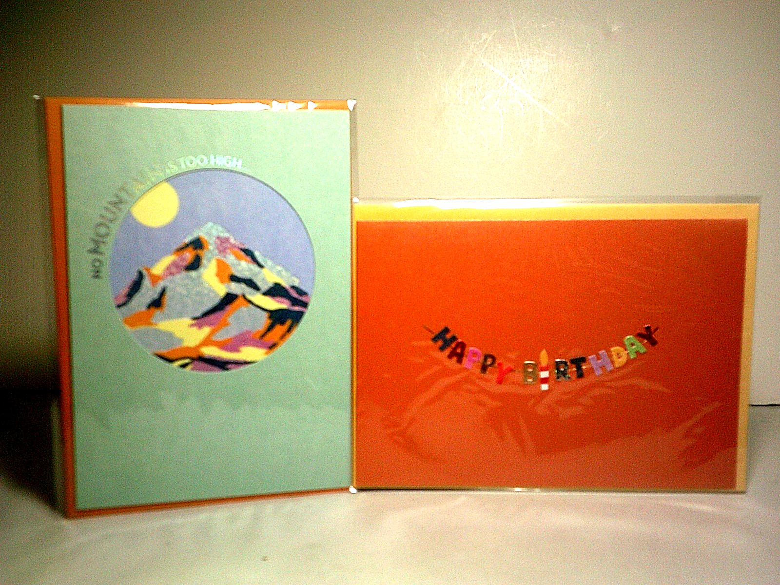 Papyrus 3D Birthday Card Framed Mountain Scene Birthday Letter Banner Lot of 2