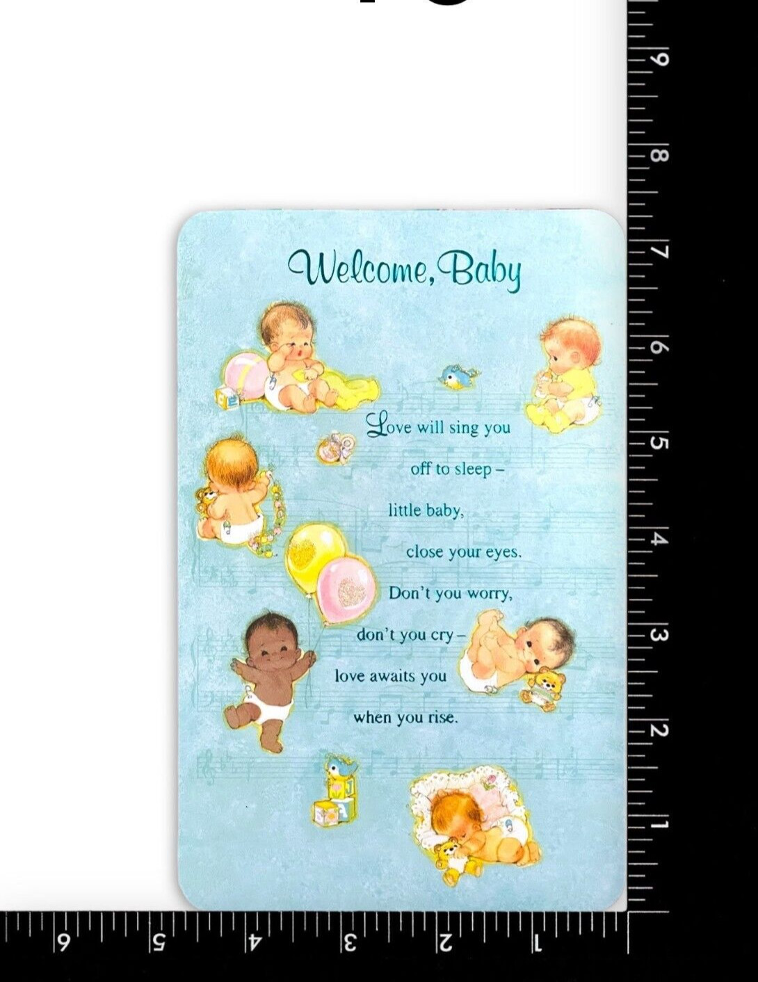 Cute NEW BABY Card, Welcome Love Will Sing Sleep by American Greetings +Envelope
