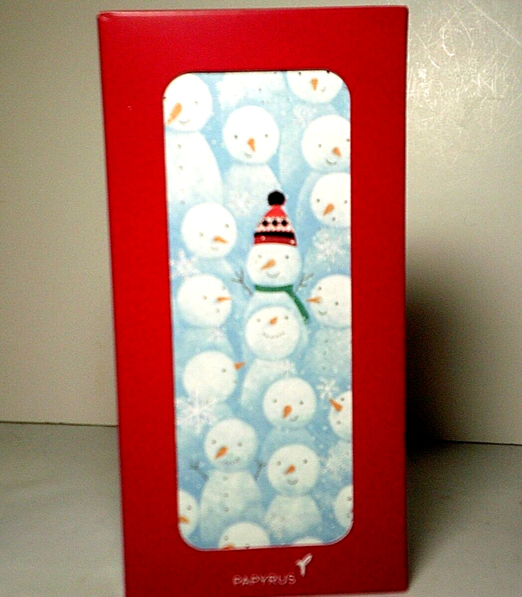 Papyrus Christmas Holiday Boxed Cards Snowman Snowmen 16 Count Foil Accents HTF
