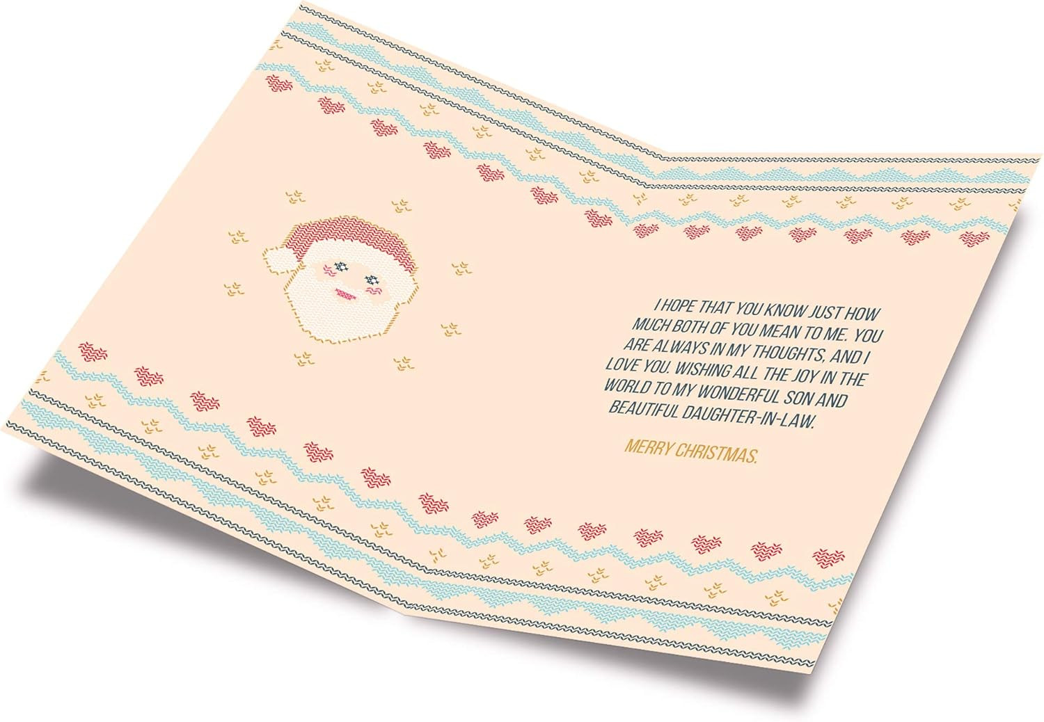 Greetings Christmas Card Son and Wife (Daughter in Law), Made in America, Eco-Fr