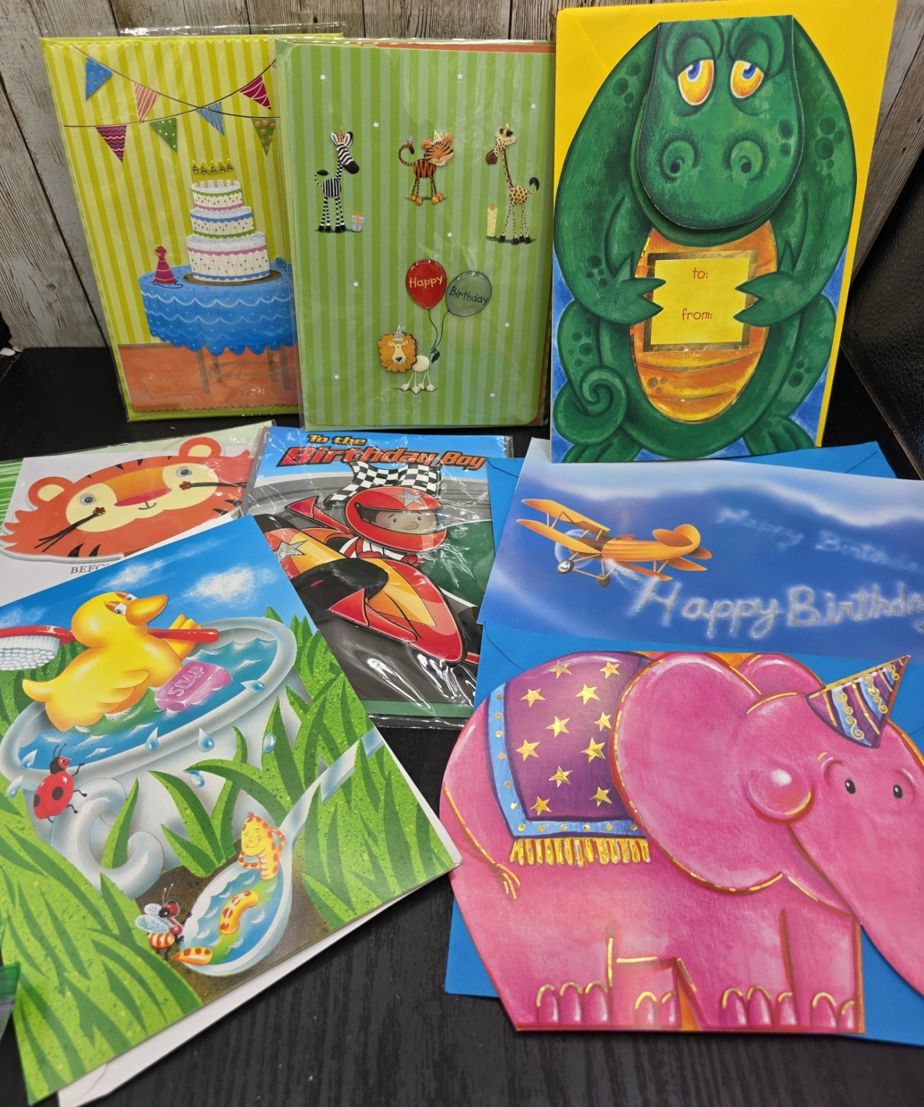 Lot Of 8 Burgoyne Paper Magic Art Kids Birthday Greeting Cards NEW Boy Girl