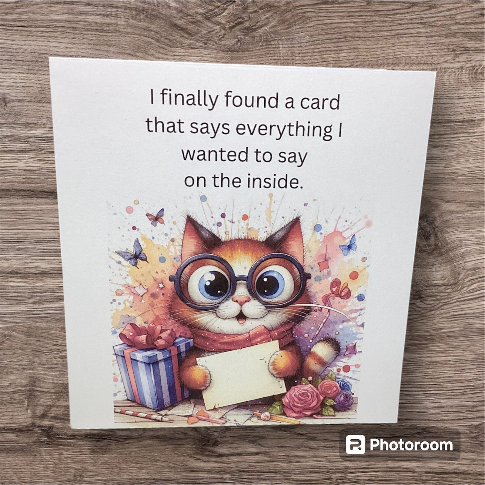 5 X 5 Inches Happy Birthday Greeting Card Humor Him Her Funny Cute Cat