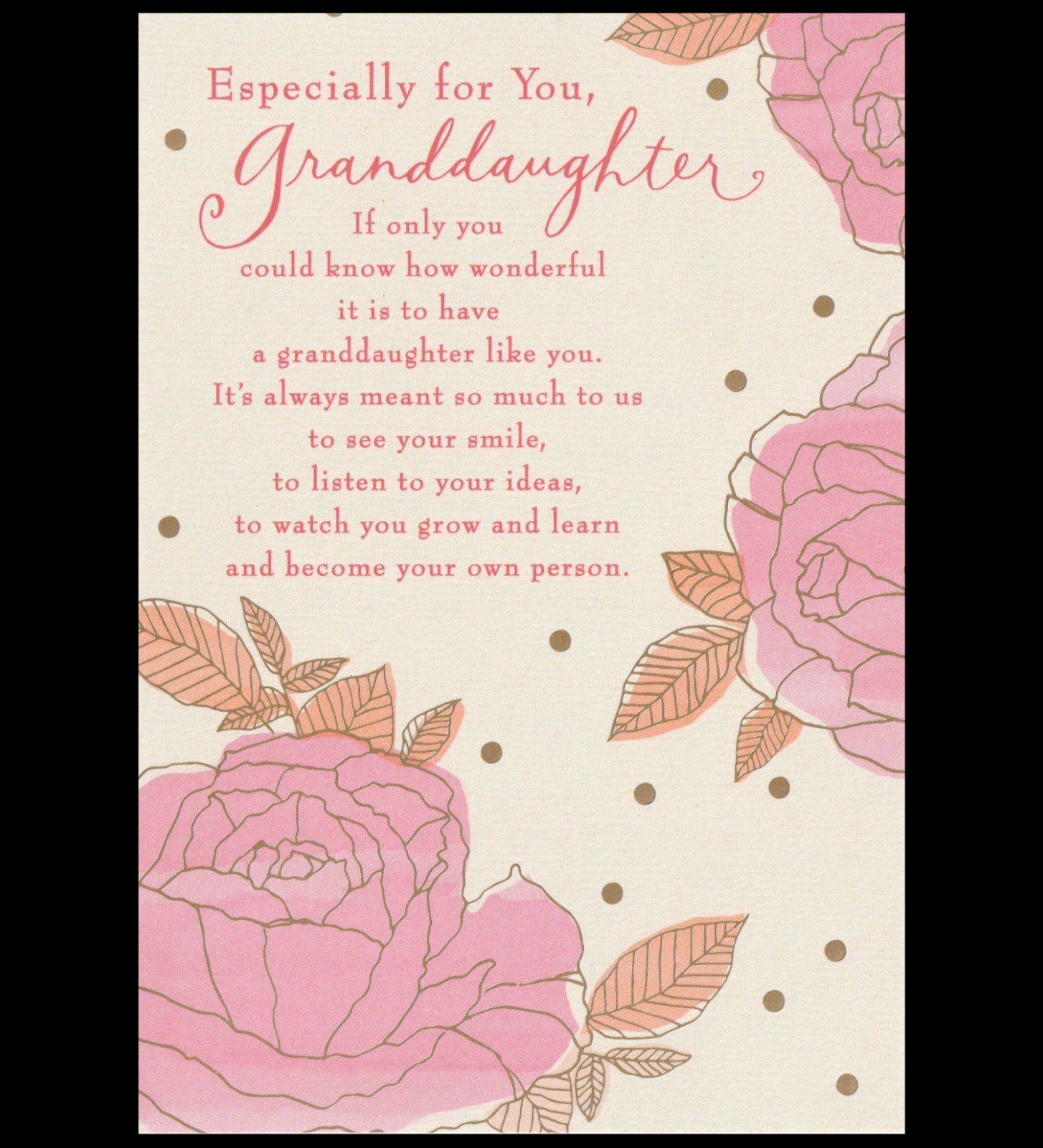 Especially for you Granddaughter with Love Happy Birthday – Foil Hallmark Card