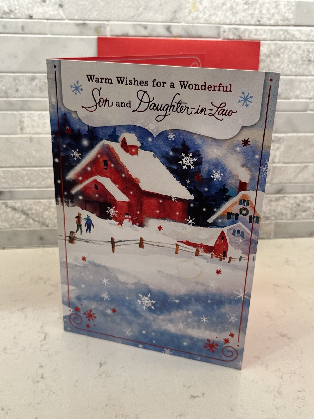 Hallmark Christmas Son and Daughter In Law 5.5”x8” Cute Greeting Card Brand New