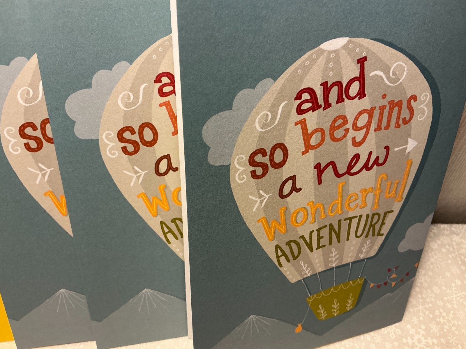 GOODBYE RSVP GREETING CARDS New w/Envelope LOT 3 “NEW WONDERFUL ADVENTURE”