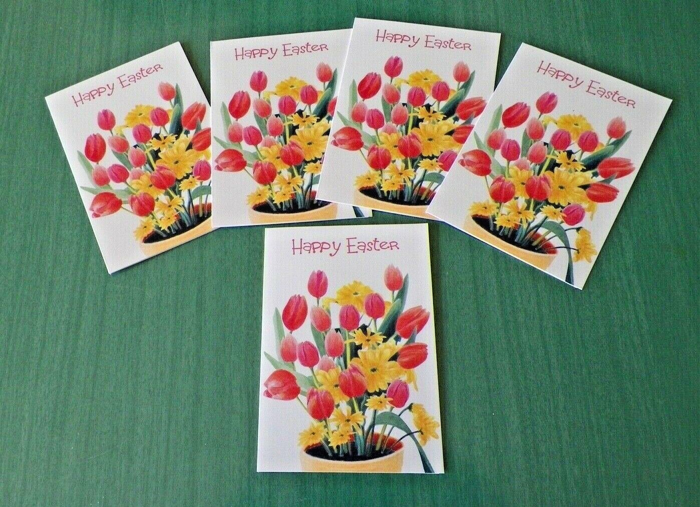 Package of 5 HAPPY EASTER Greeting Cards w/Envelopes – 5.75″ x 4″ – NOS!