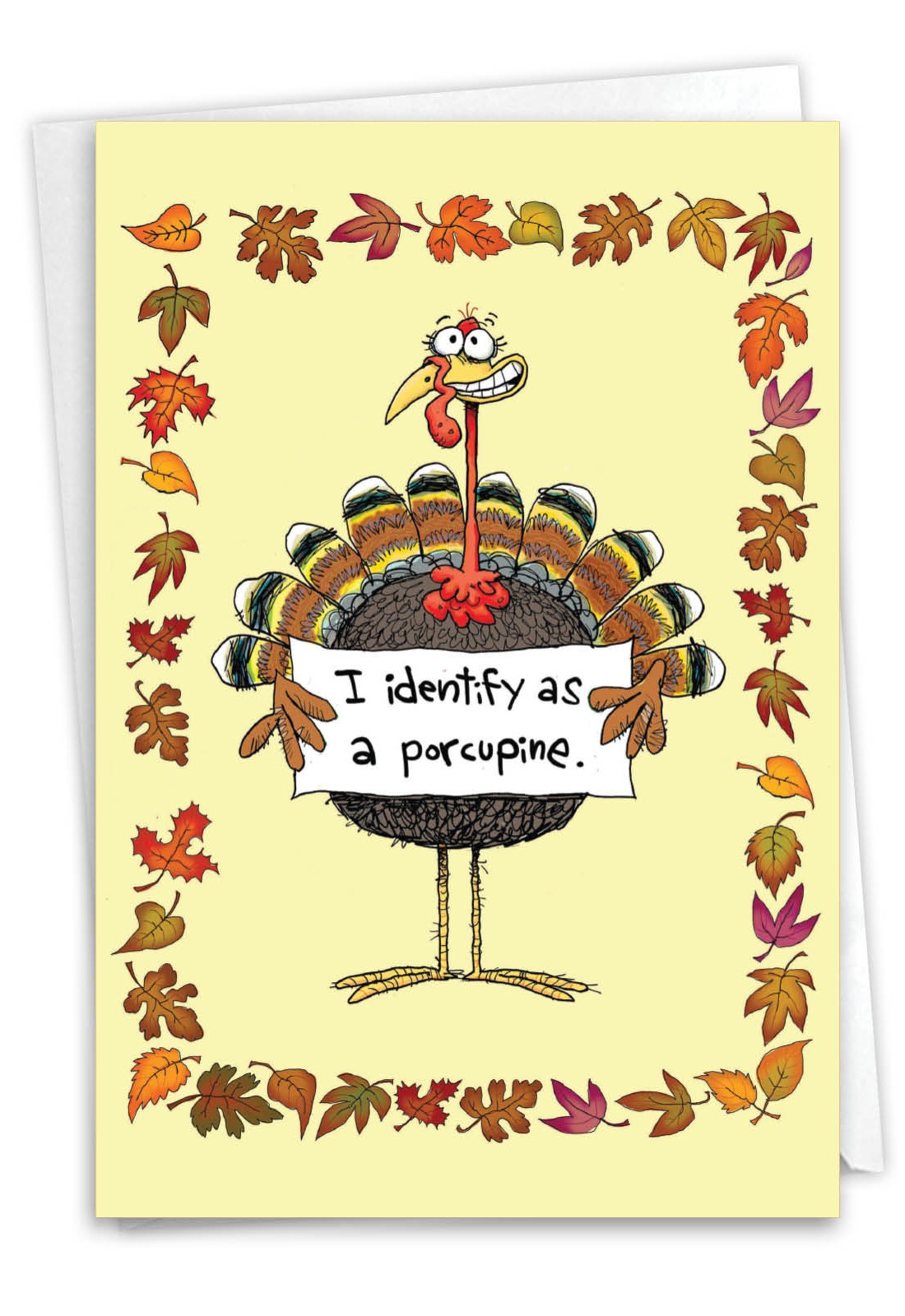 (1 Card) Turkey Identification – Funny Thanksgiving Greeting Card – NobleWorks