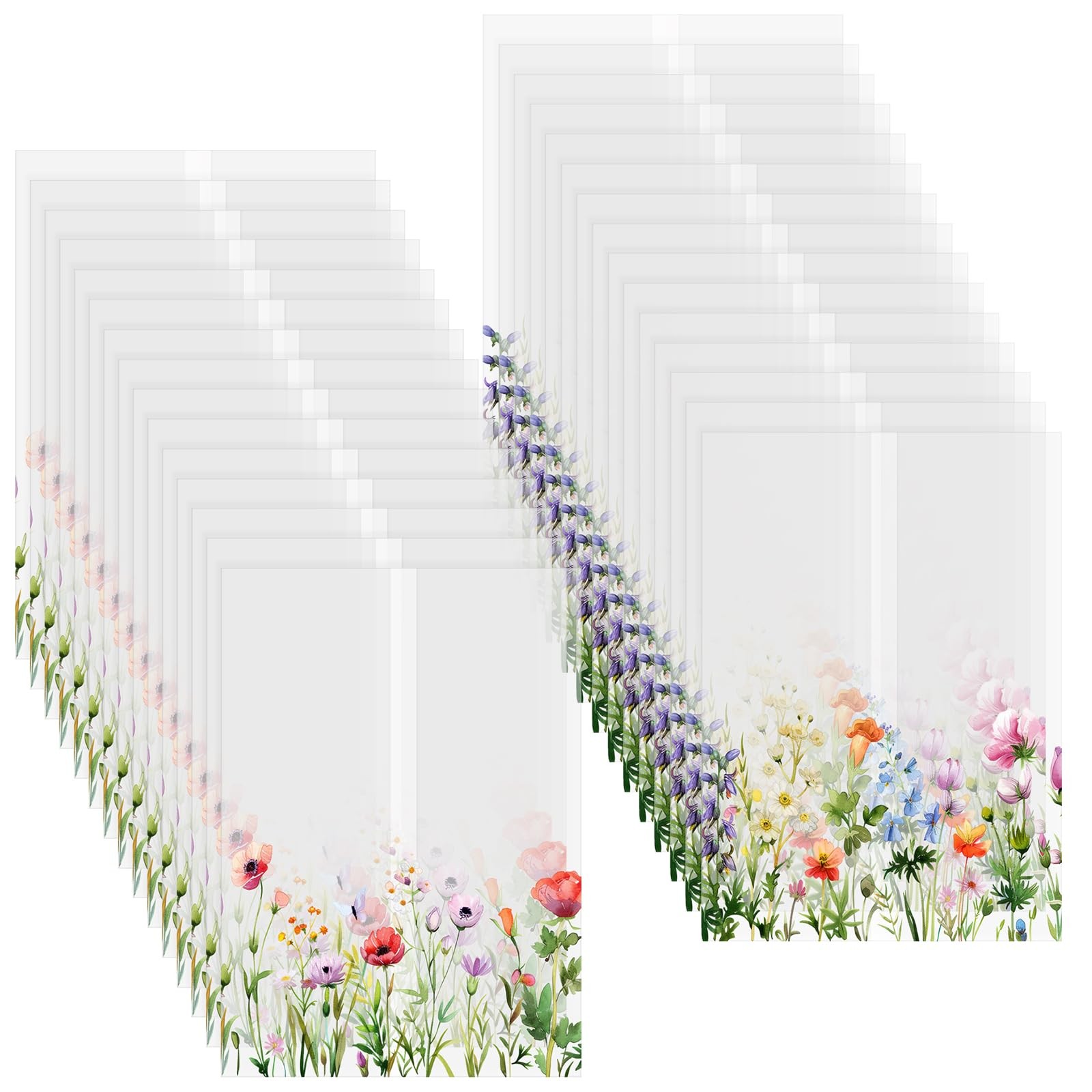 150 Pcs Wildflower Printed Vellum Jackets for 5×7 Invitations Vellum Paper Wi…