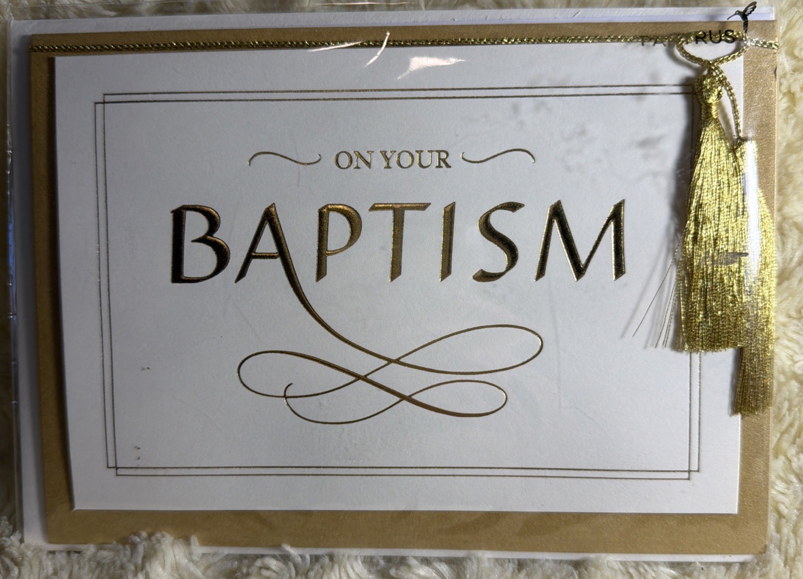 Papyrus Baptism Card Foil Rope Tassels Classy Plaque May God Bless You with Love
