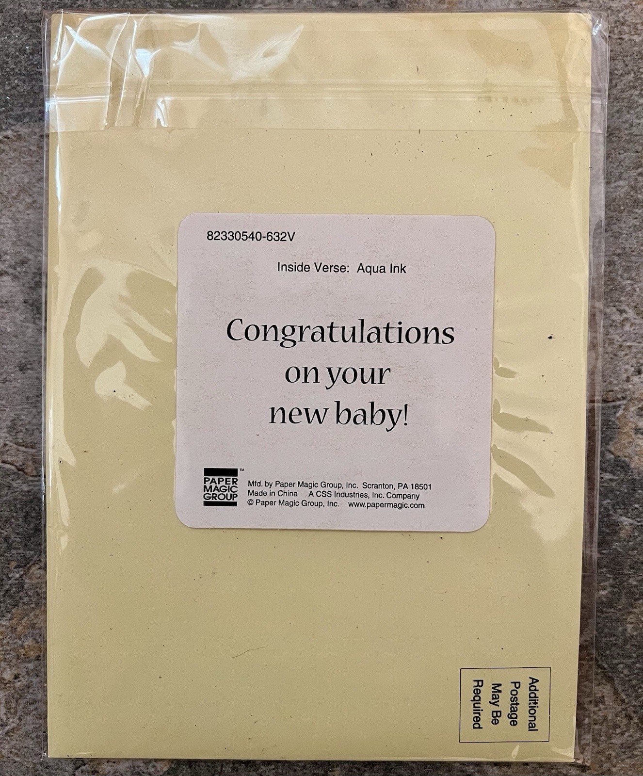 Sealed New Baby Card w/Envelope & Stamps NEW 3-D Embellishments SO CUTE