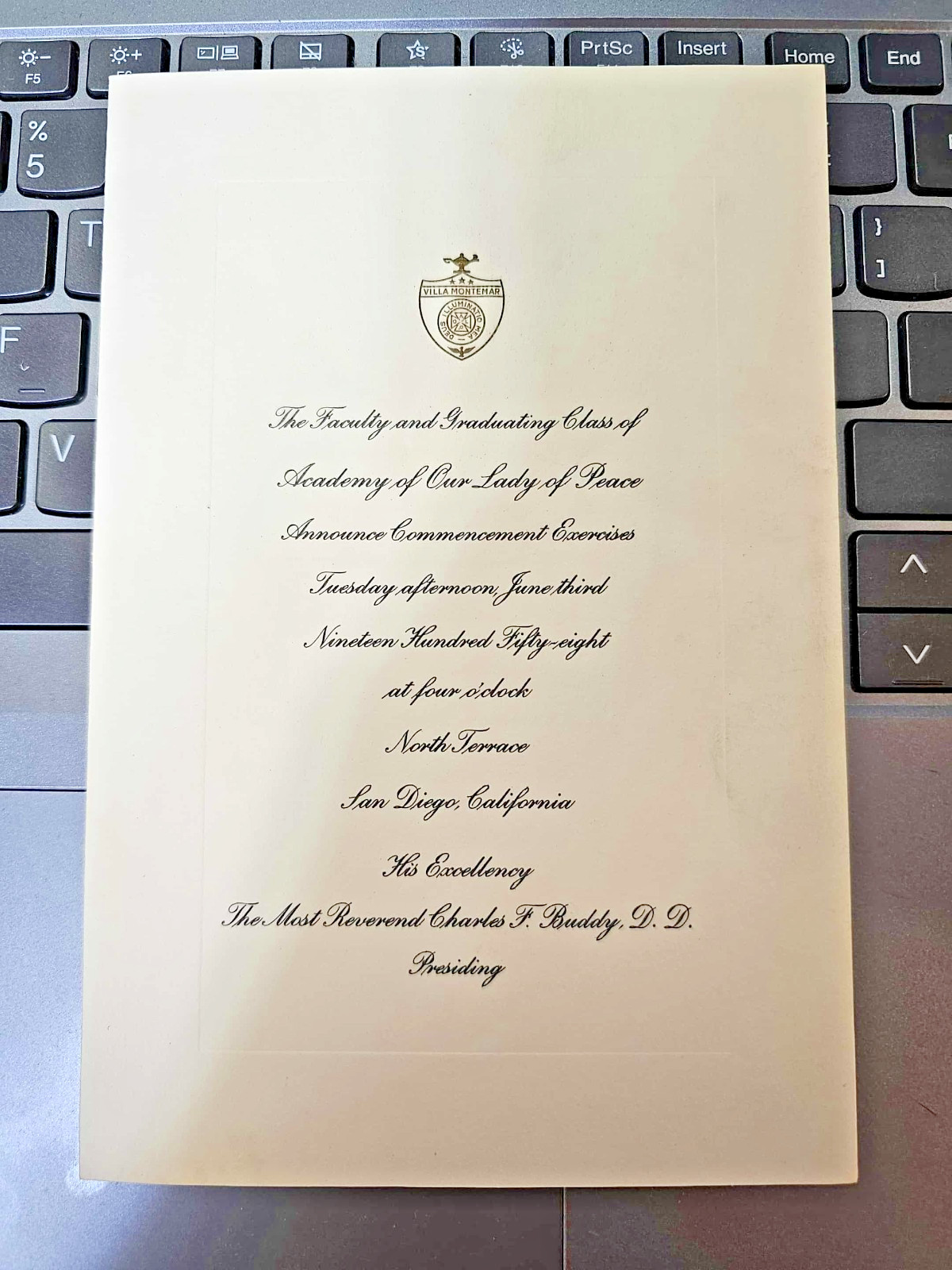 Graduating Class of Our Lady of Peace Announce 1948, Cali -Invitation/ Card?-P9