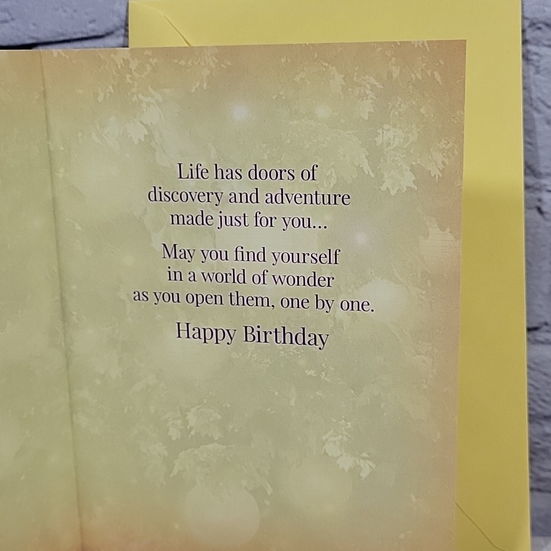 Leanin Tree Birthday Card World Of Wonder Forest Cottage Animals Glitter