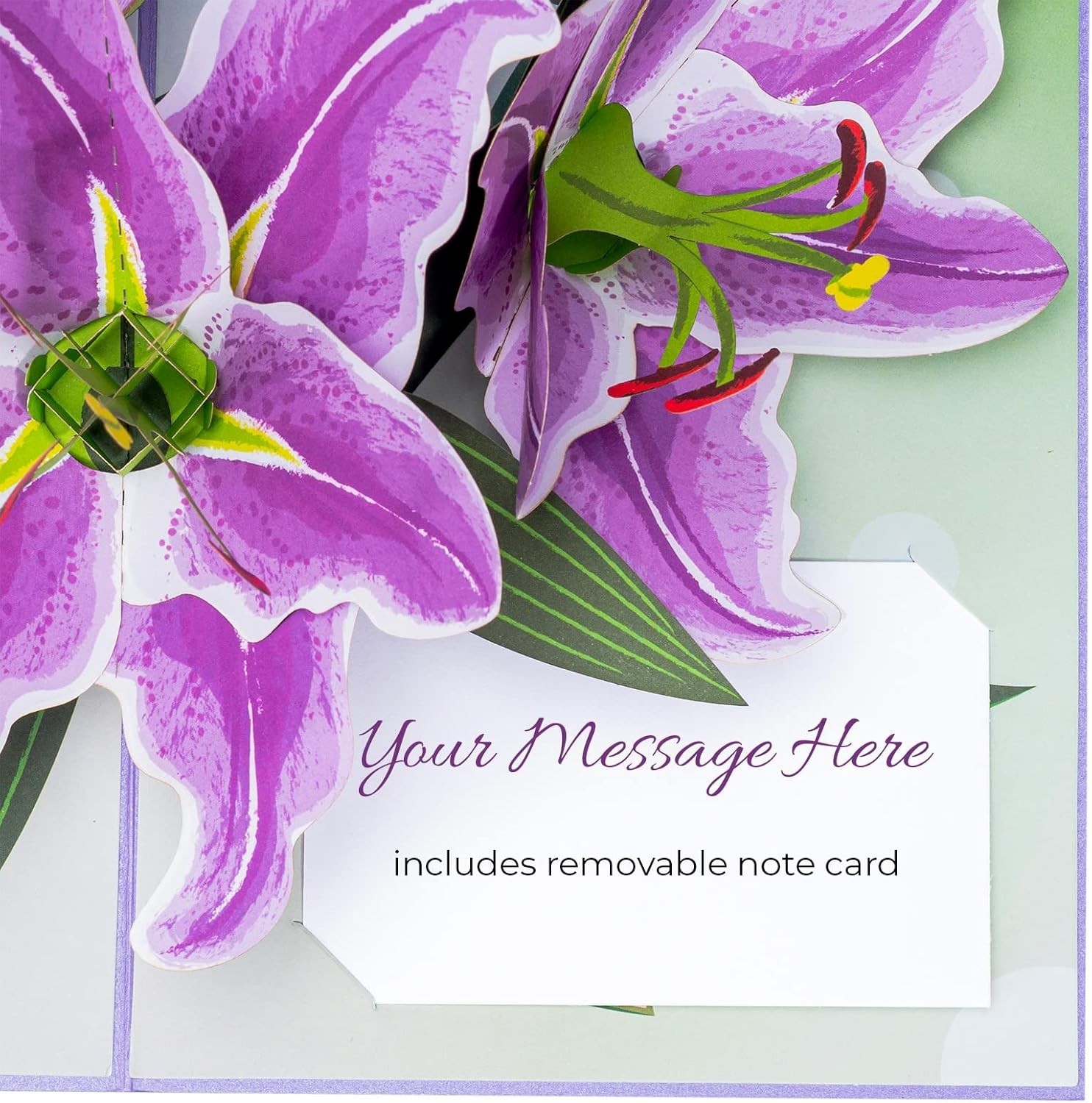 Exquisite 3D Purple Lilies Pop-Up Card for Valentine’s Day & All Occasions