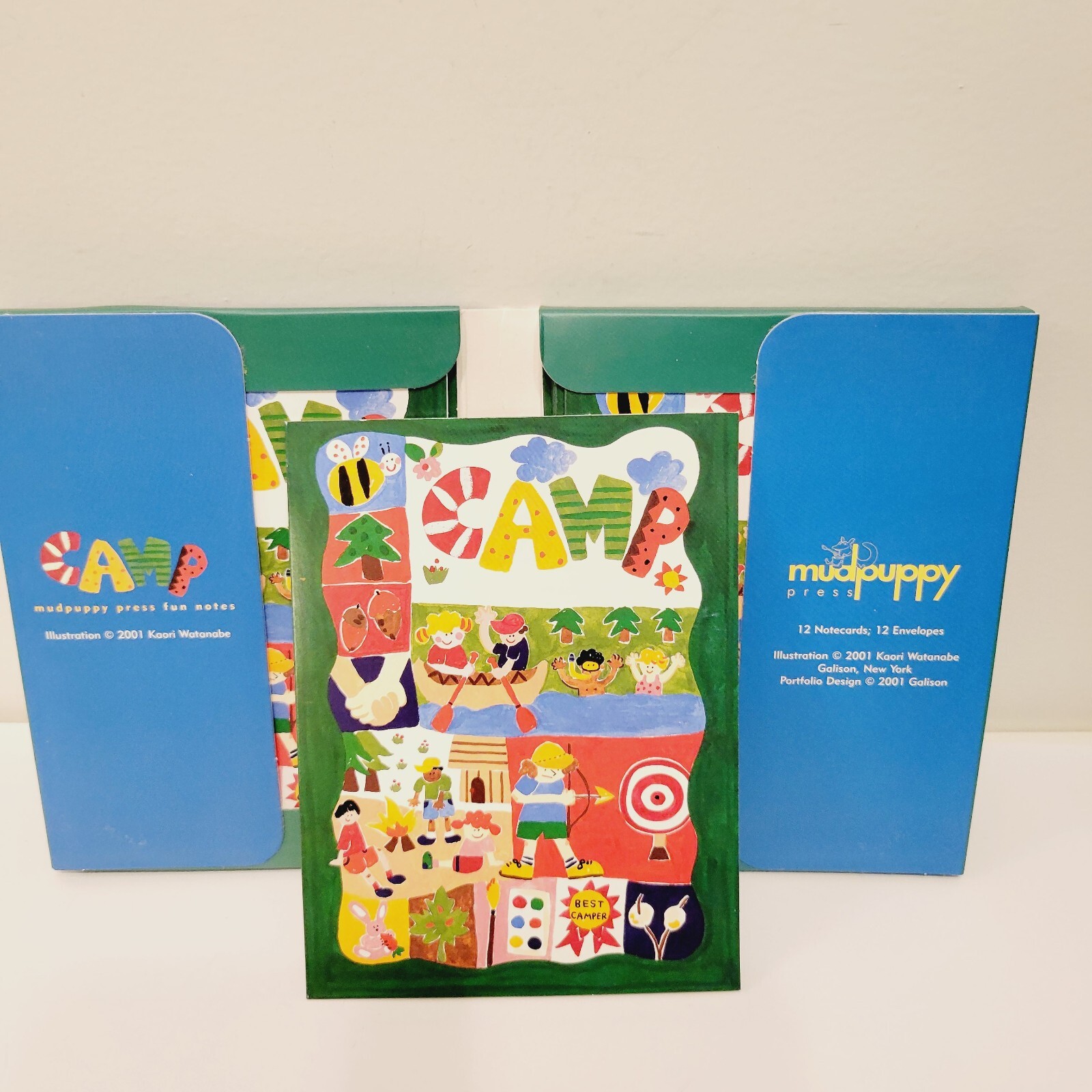 Mudpuppy Press 12 Blank Note Greeting Cards Kids At Camp Forest Smores Rowing