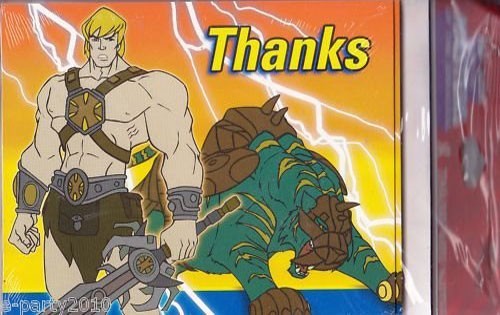 HE-MAN Masters of the Universe THANK YOU NOTES (8) ~ Birthday Party Supplies