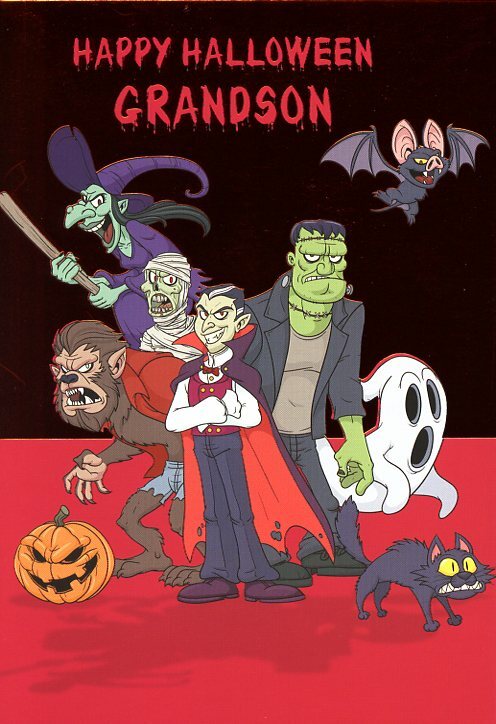 Happy Halloween Grandson – Halloween Greeting Card – 29909