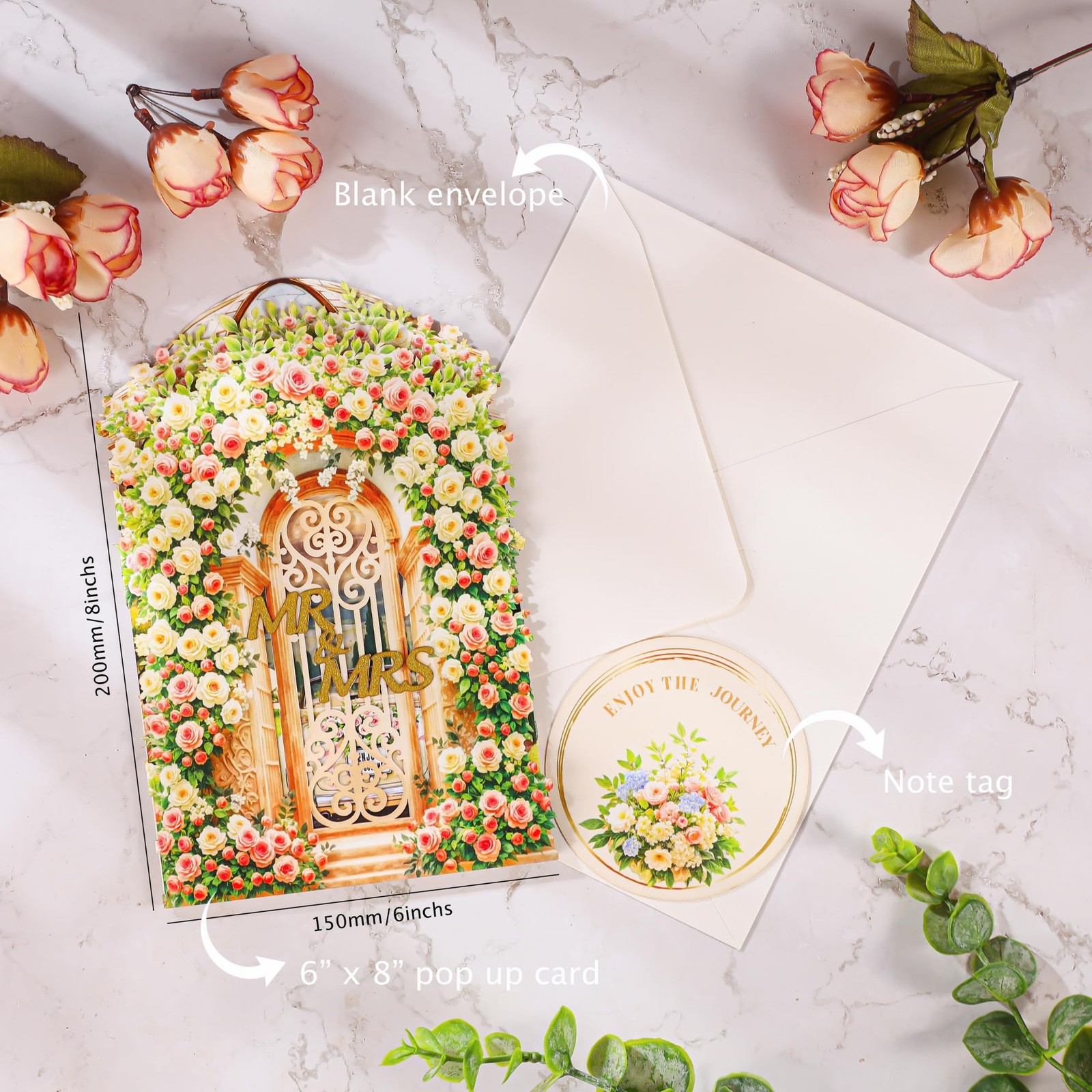 Wedding Pop Up Card – Romantic Card for Bride and Groom, Wedding Congratulati…