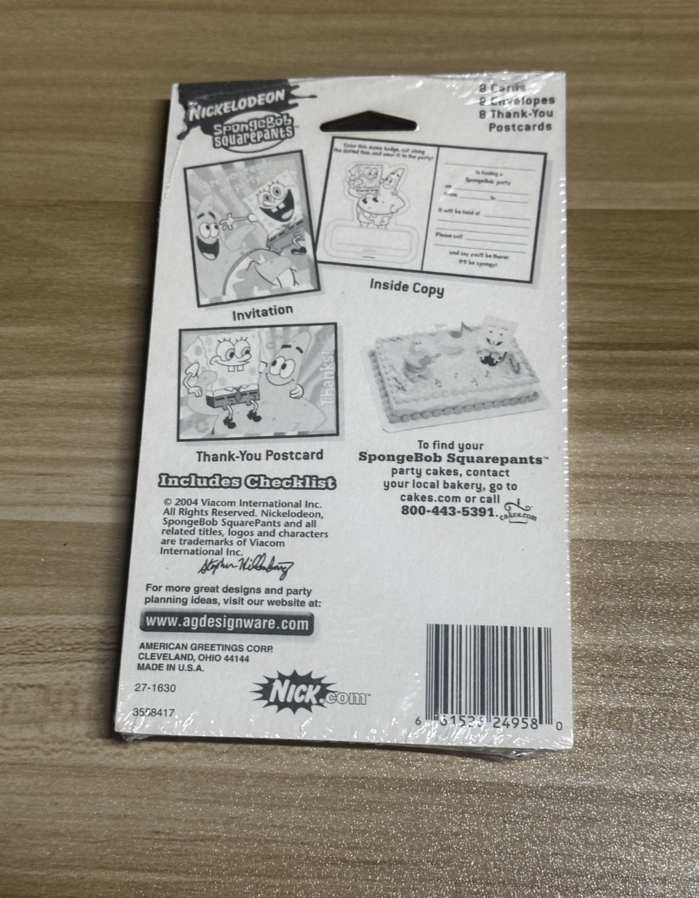 2 PACKS Nickelodeon SpongeBob Squarepants Party 8 Invitations & Thank You Cards