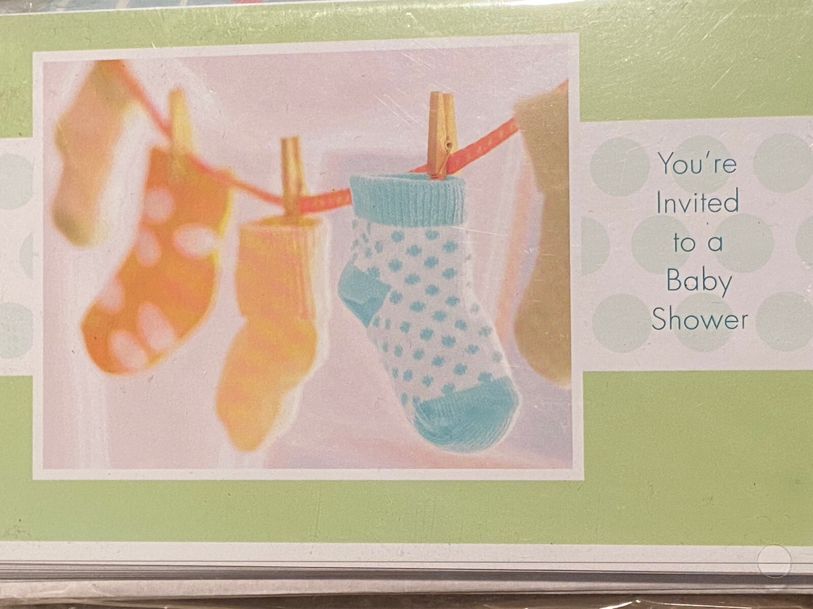 1 Pack of 20 American Greetings Fill In Baby Shower Invitations (Socks *NEW* qq1
