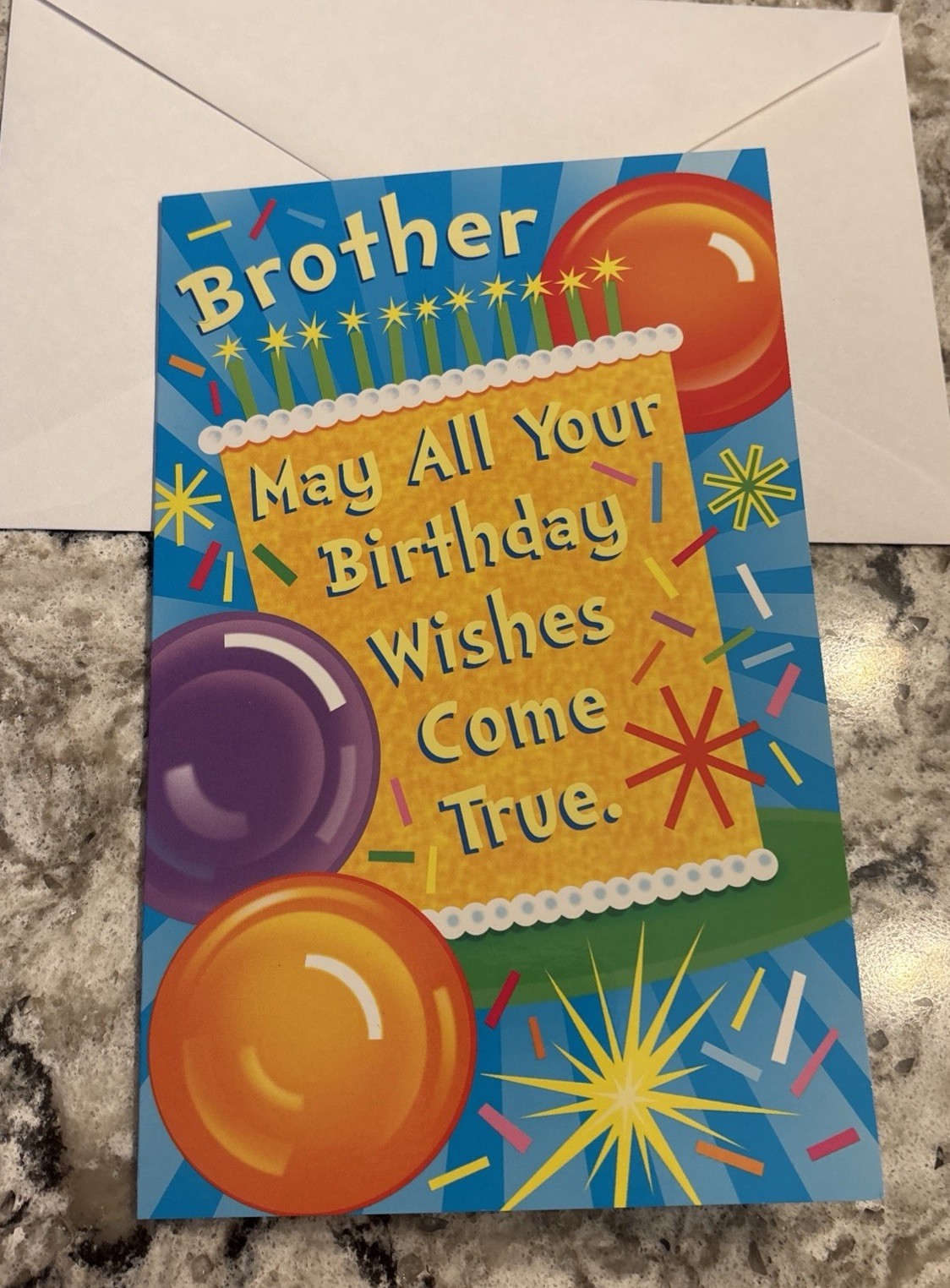 Birthday Brother May Your Wishes Come Thru 5’x7.75″ Stockwell Greeting Card