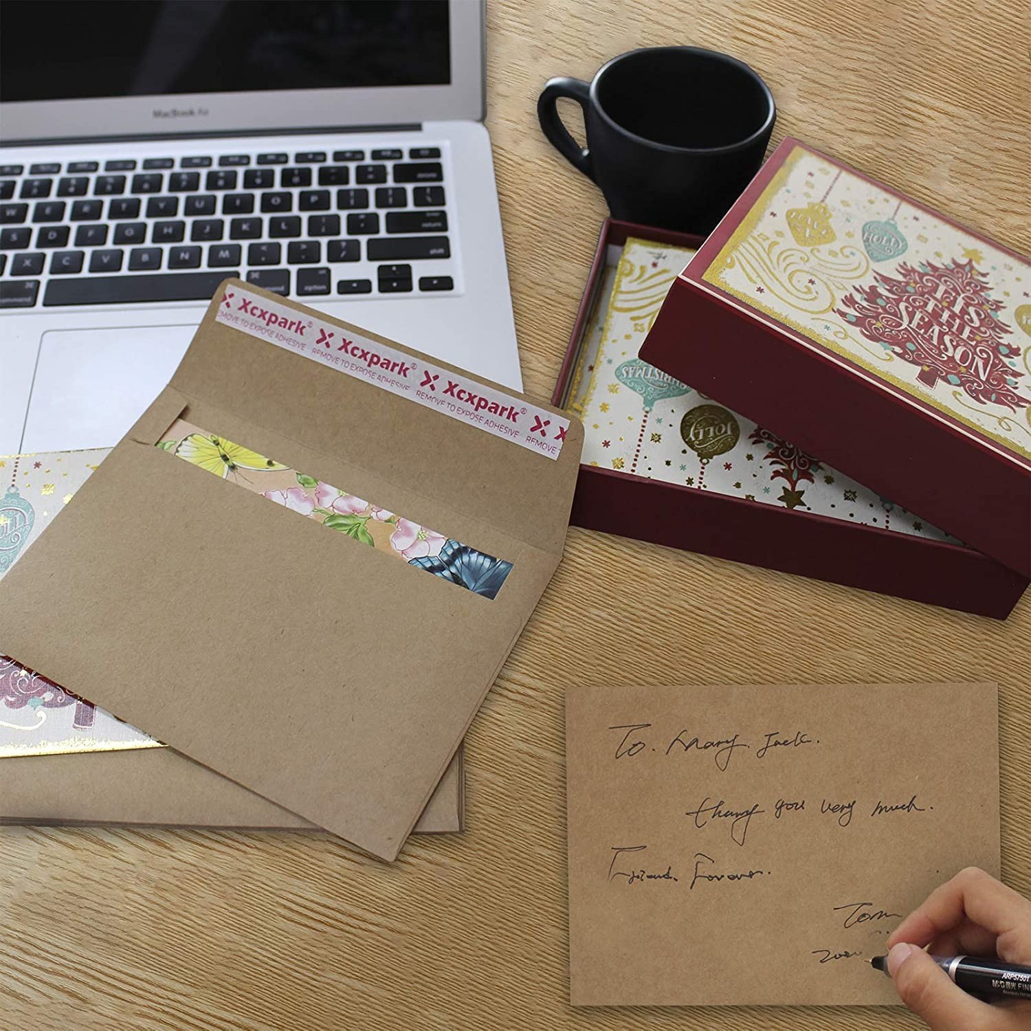 200 Qty Printable A7 Invitation Envelopes 5.25 x 7.25, Self Seal 120GSM Brown…