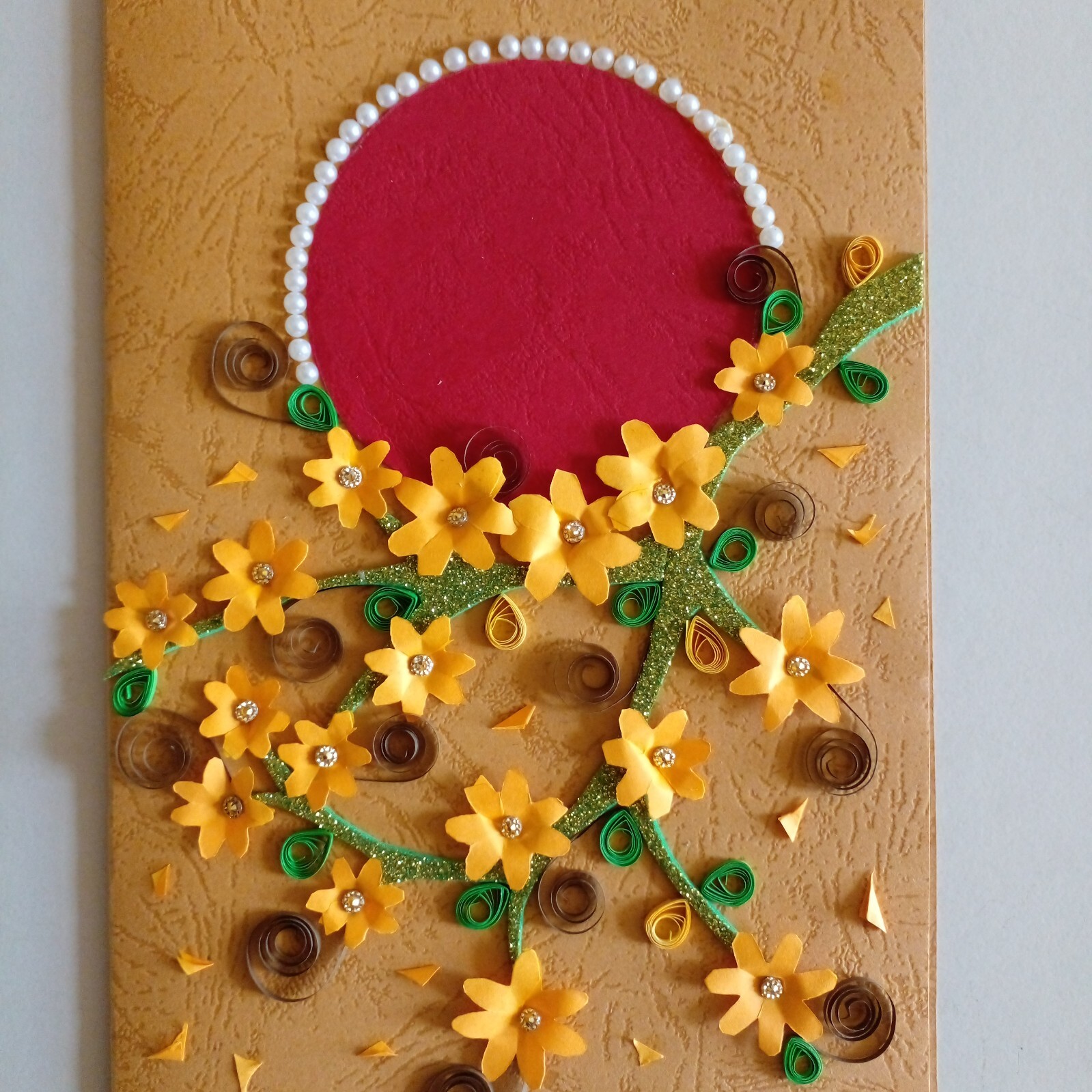 Greeting Cards From Sri Lanka Paper Quilled Handmade Flower Card