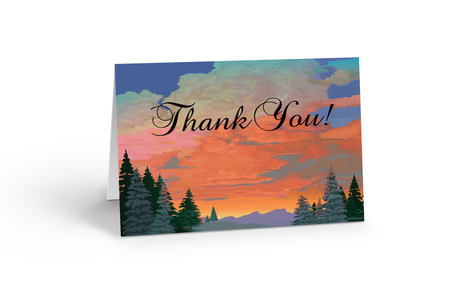 Forest Sunset Thank You Note Card – 10 Boxed Cards – 14377-1