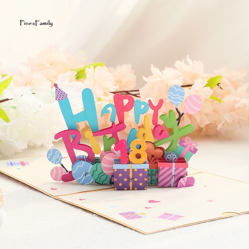 F15- Personalized Pop-Up Card with Gift Box and Balloons – Choose Your Date