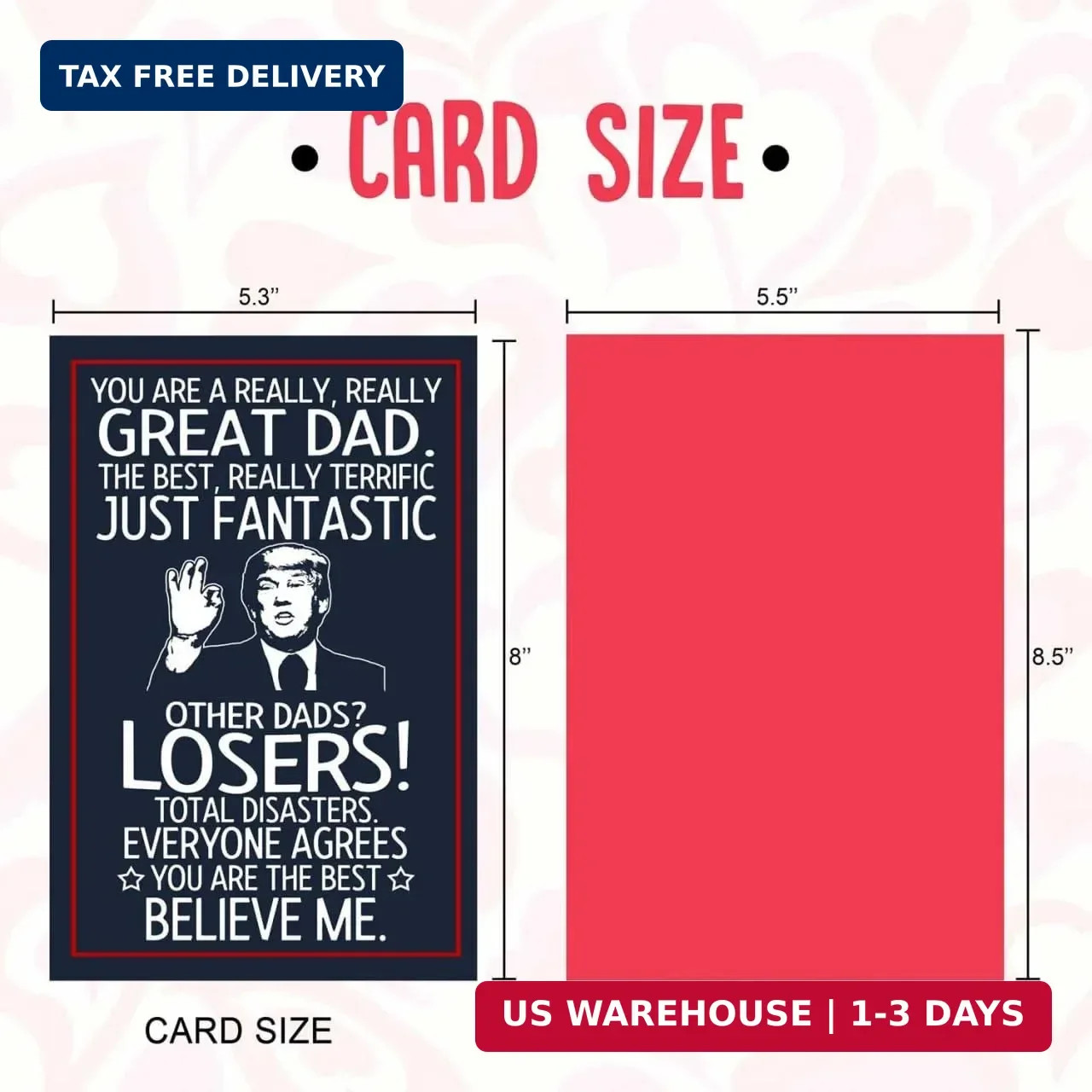 BETHEGIFT Funny Fathers Day Gift Card for Dad from Daughter, Son, Kids – Hilario