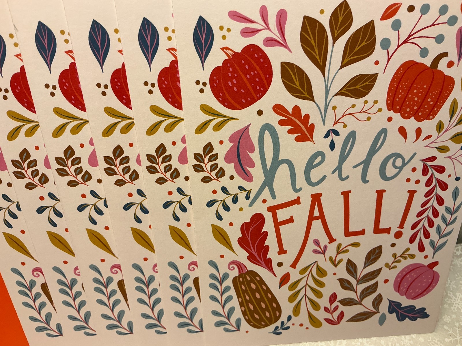 THANKSGIVING RSVP GREETING CARDS New w/Envelopes LOT 6 “HELLO FALL-EVERY COLOR”