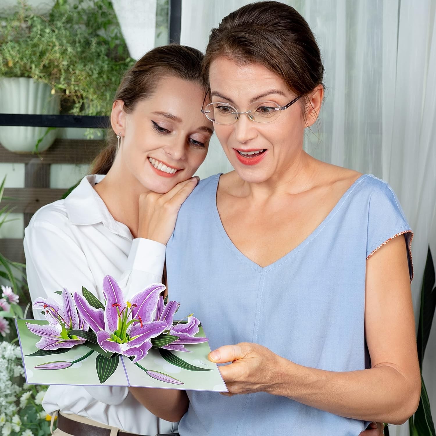 Exquisite 3D Purple Lilies Pop-Up Card for Valentine’s Day & All Occasions