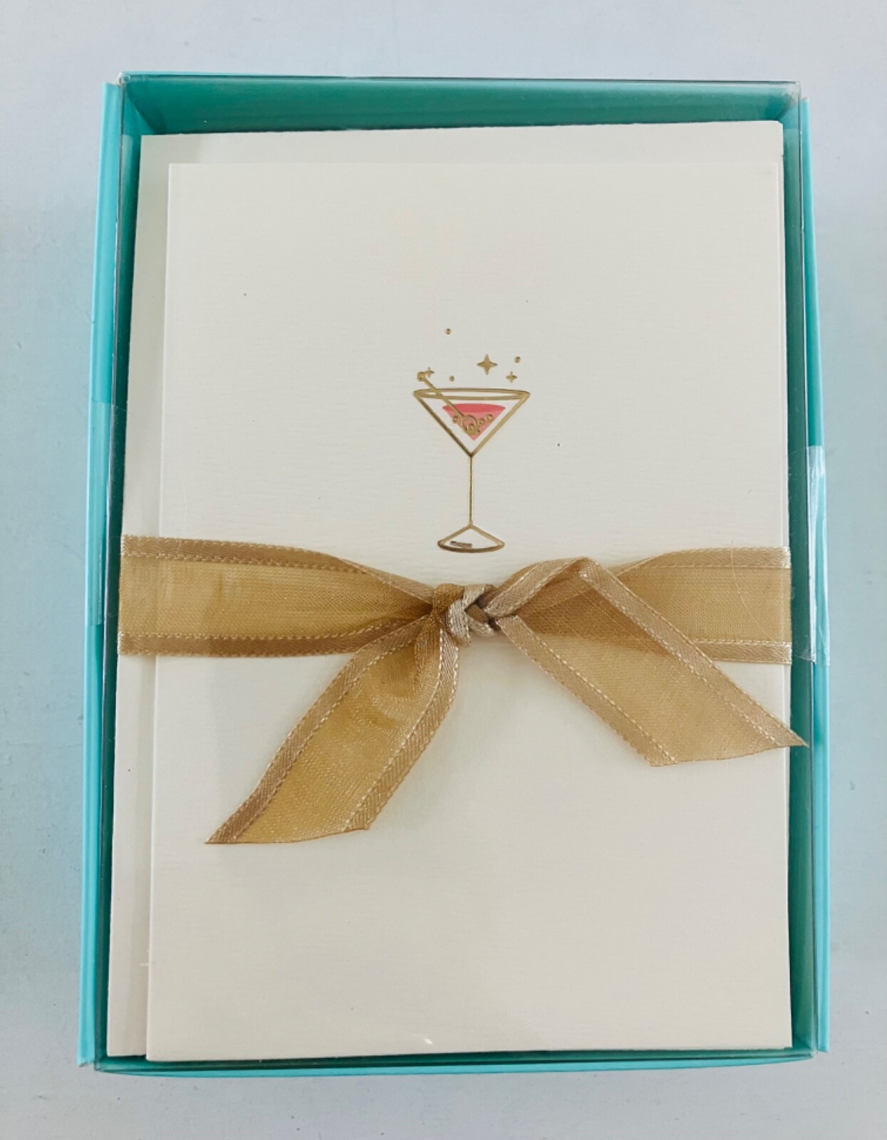 Graphique La Petite Presse Box of 10 Textured Note Cards “Pink Martini” New NIB