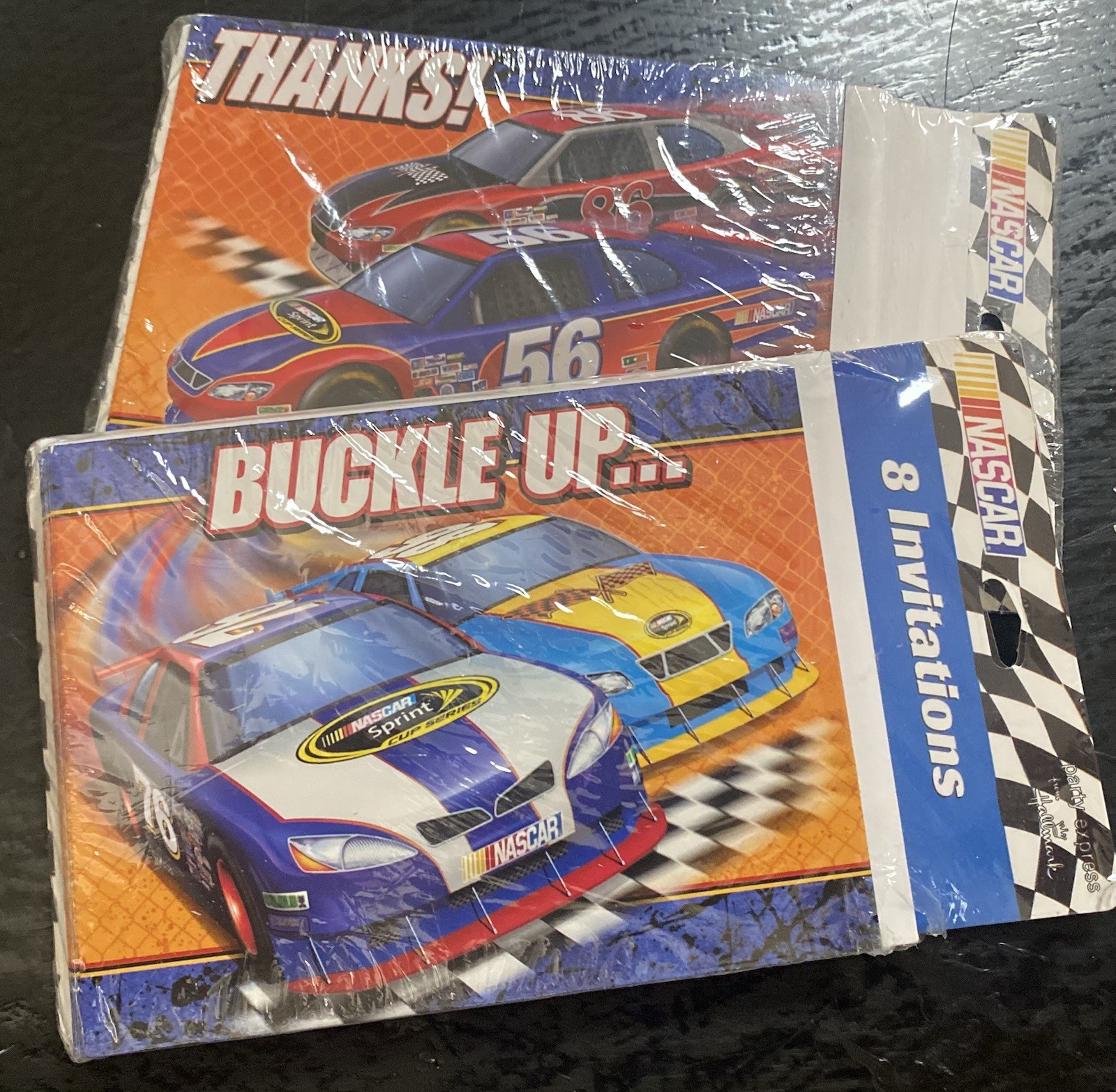 NASCAR (8) Birthday Invitations & Thank You Cards Children’s ( 5” X 4”)