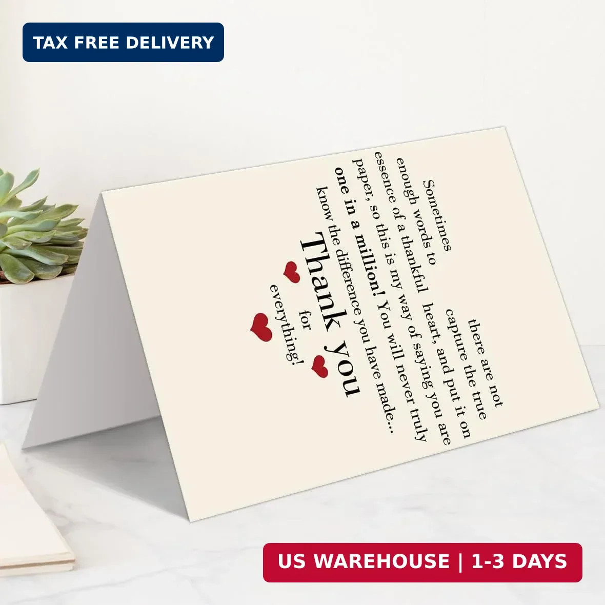 Thank You Card with Envelope, Gratitude Card,Thoughtful Appreciation Gift for Fr