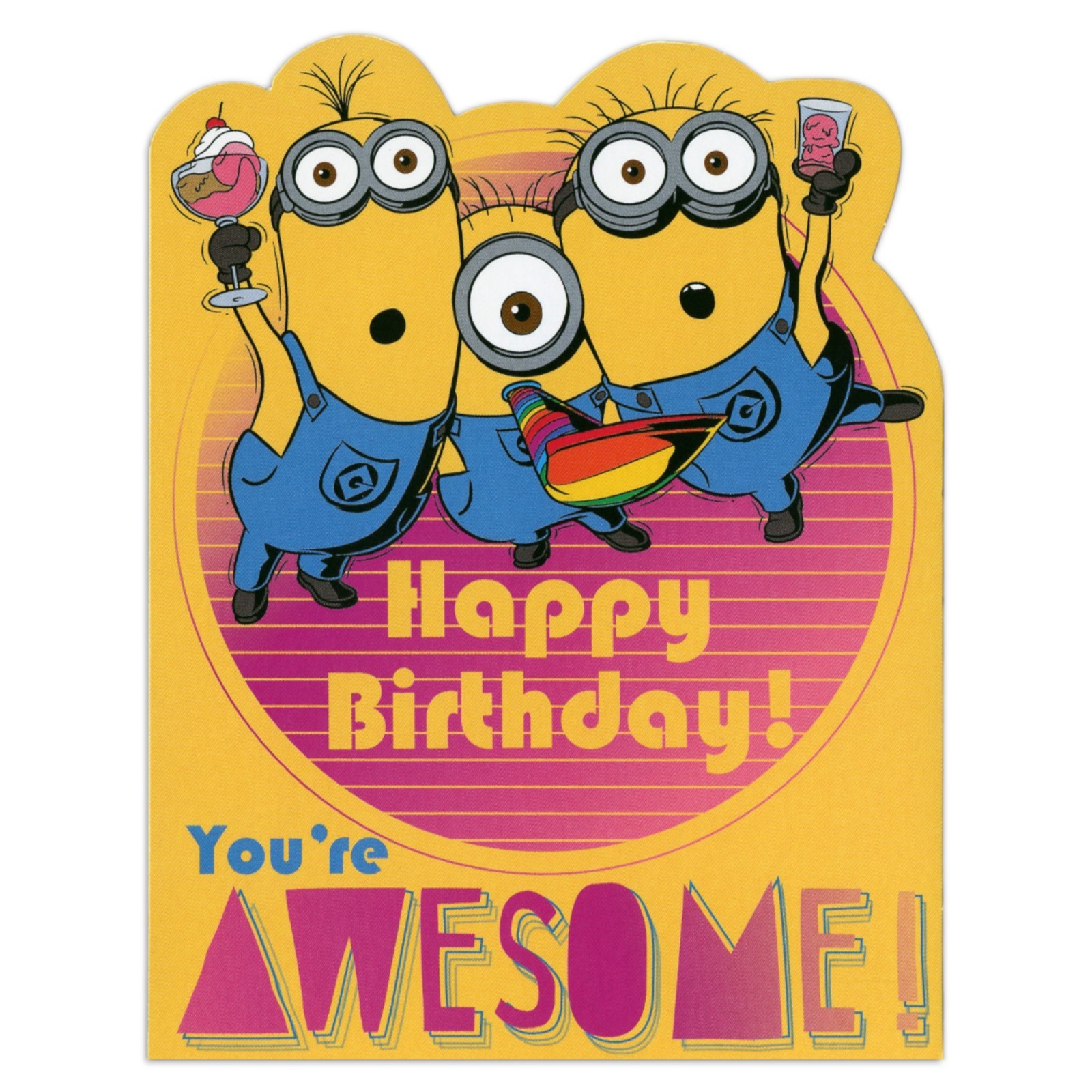 Minions HAPPY BIRTHDAY Card, Despicable Me Movie Awesome by Kid Squad + Envelope