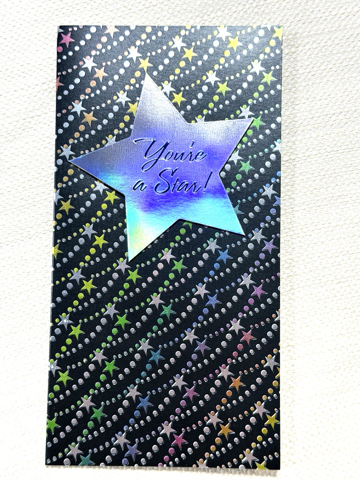 Papyrus Graduation Card Metallic Stars Unisex Universal Message Retail 5.95