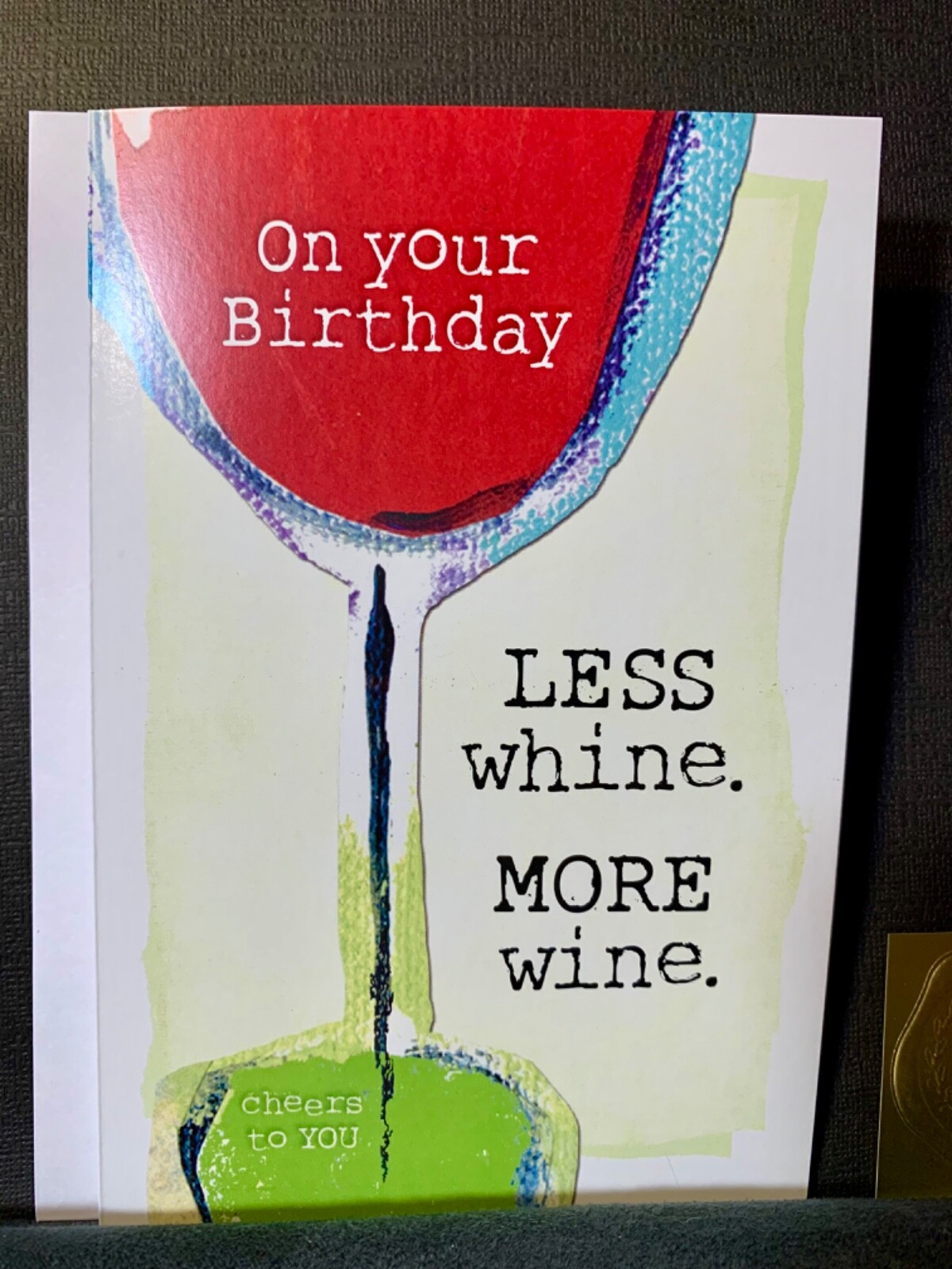 Happy Birthday Greeting Card Sweet Petite Less Whine, More Wine