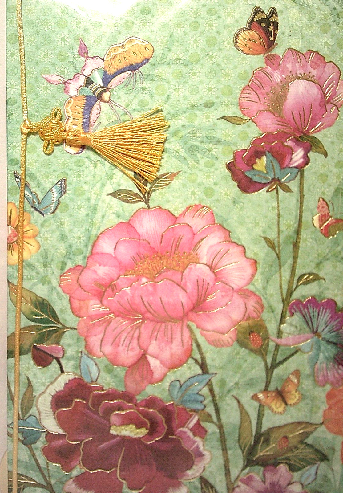Papyrus Flower / Butterfly Birthday Card Embroidery Foil Floral Lot of 2 HTF