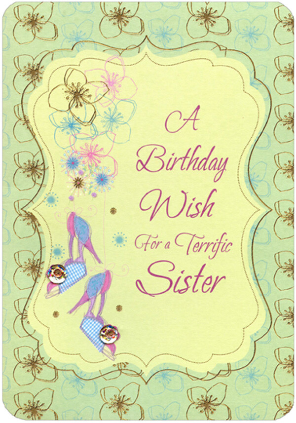 Pink and Blue Checkerboard Shoes with 3D Birthday Card for Teen Sister